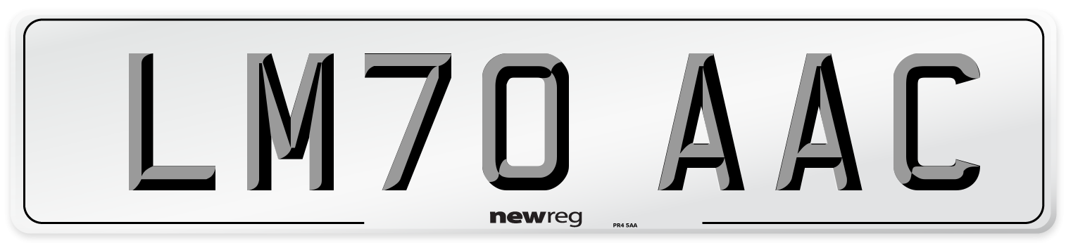 LM70 AAC Number Plate from New Reg